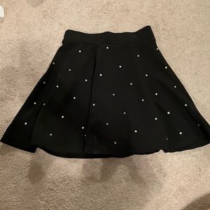 Black Jeweled Skater Skirt
